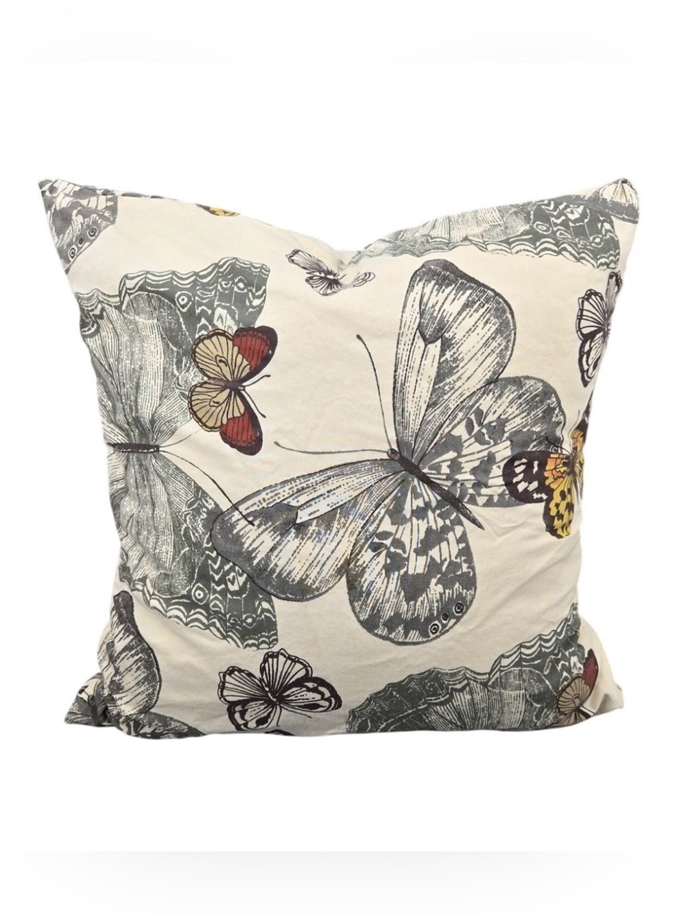 Pottery Barn Square 24in Home Decor Butterfly Print Pillow Cover